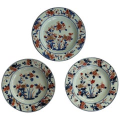  THREE Kangxi Chinese Export Porcelain Plates Artemisia Leaf Mark, Ca 1700 