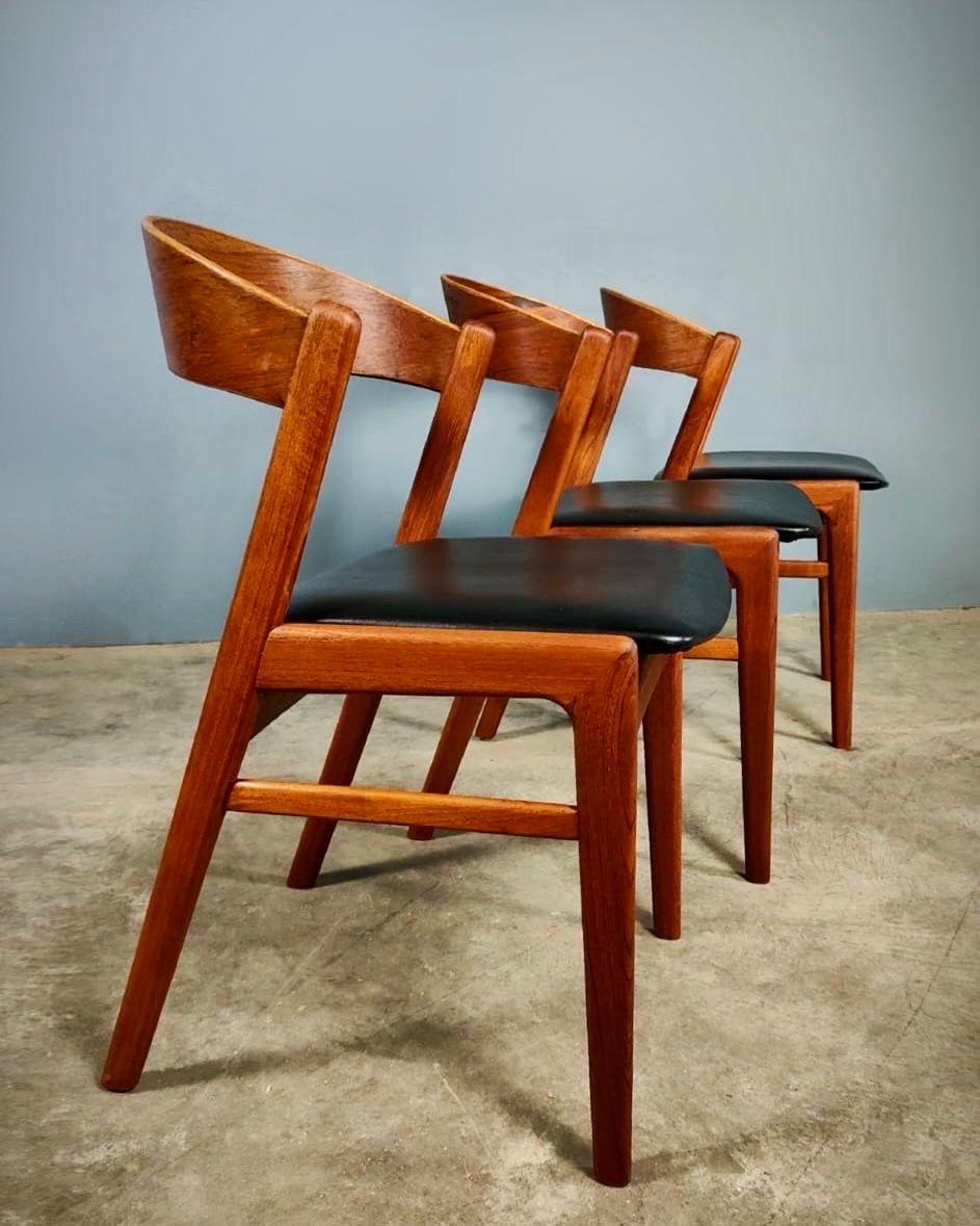 Mid-Century Modern 3 chaises de salle à manger Dux Of Sweden Ribbon Mid Century Vintage Retro MCM en vente