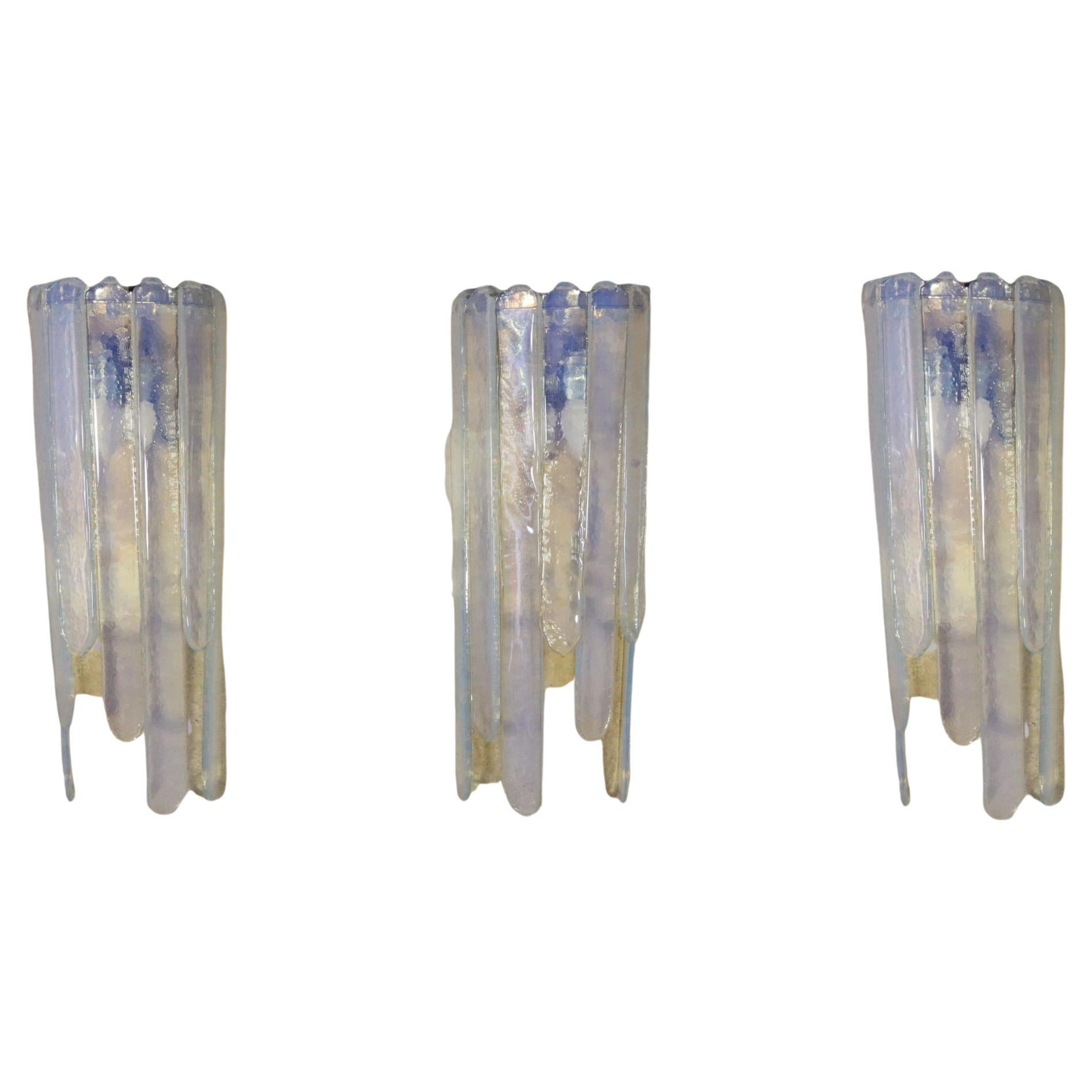Ice Blue Murano Glass Wall Lamp by Carlo Nason for Mazzega, 1/3 