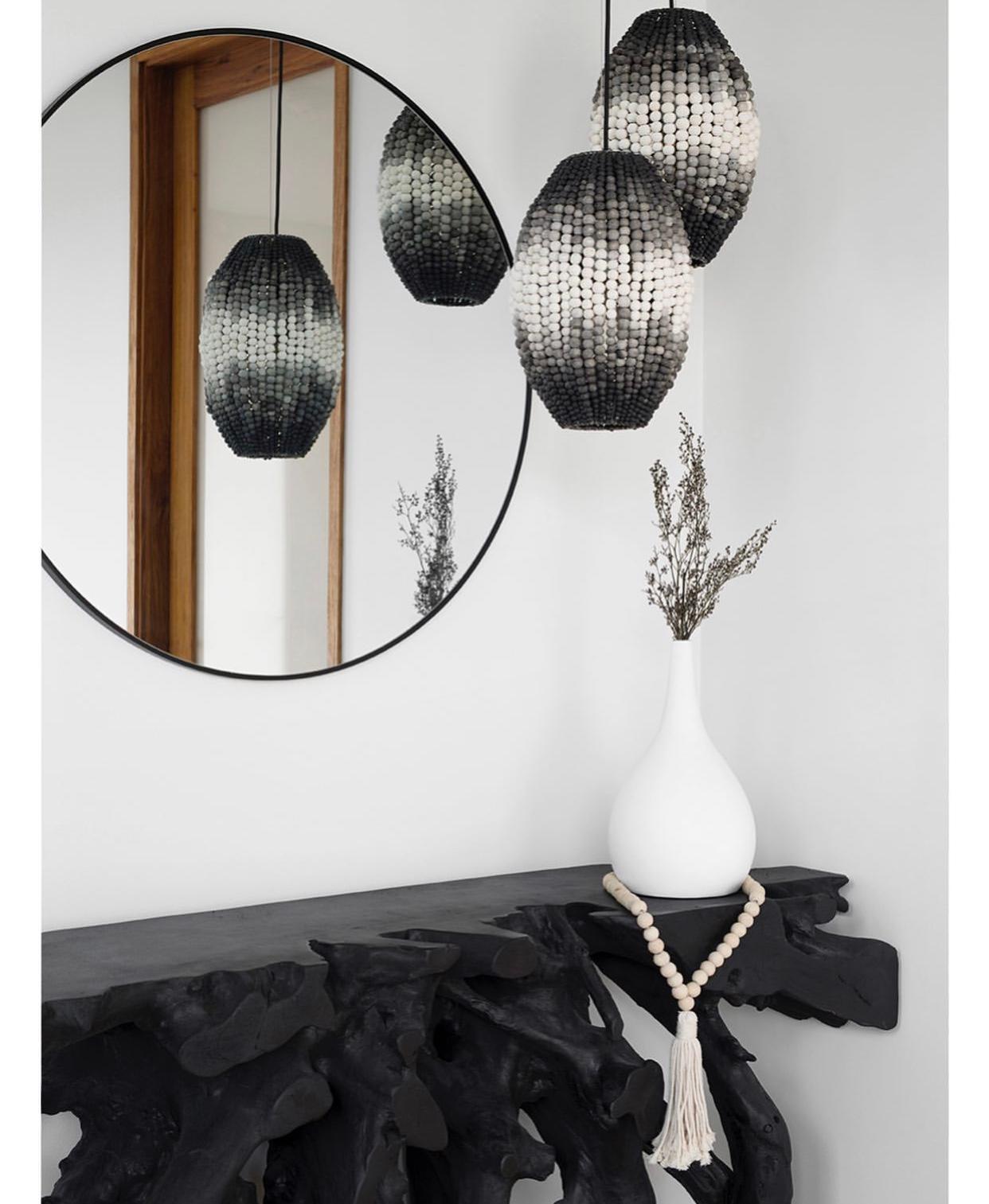 Argile Lampe à suspension Klaylife Baril 3 x Ombre faite à la main en argile perlée en vente