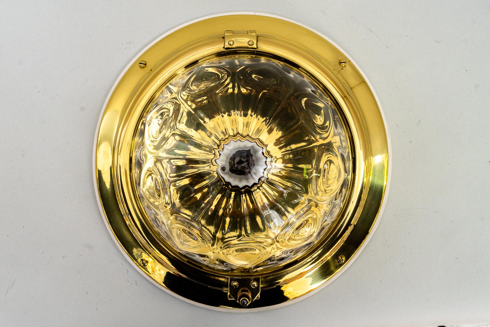 Lacquered Otto Wagner Ceiling Light for the Vienna Metropolitan Railways Around 1900 For Sale