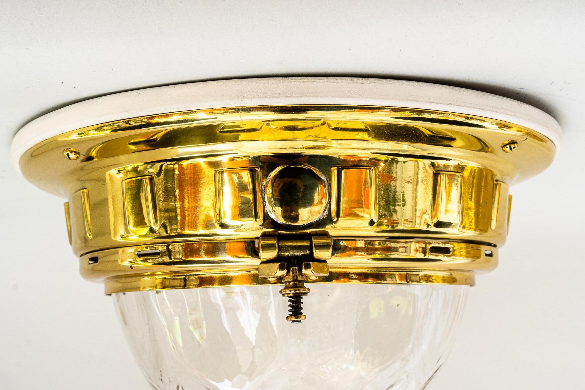 Early 20th Century Otto Wagner Ceiling Light for the Vienna Metropolitan Railways Around 1900 For Sale