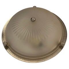 3 x Vaughan Regency Greek Key Nickel Frosted Star Glass Flush Mount Fixtures