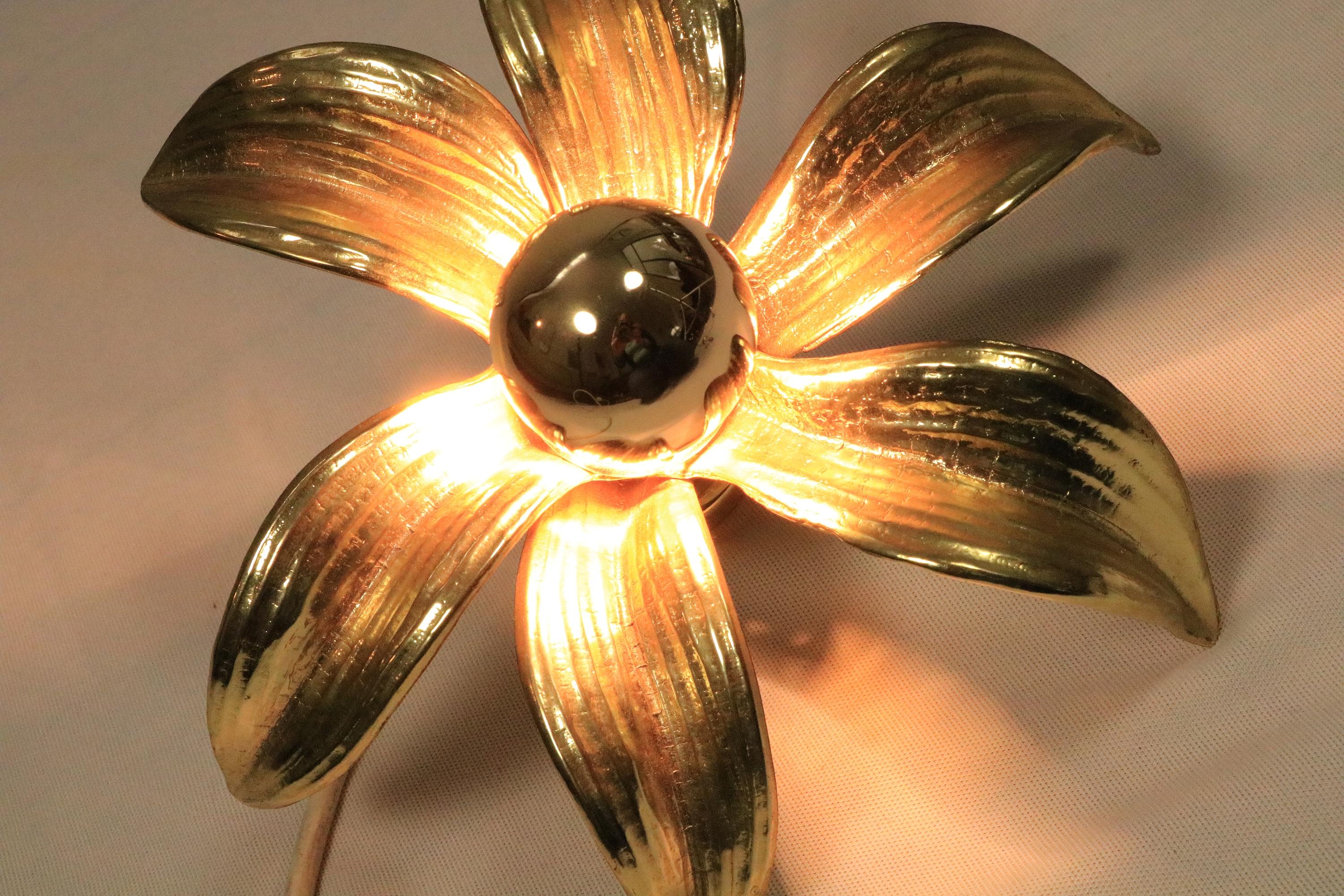 Applique 3 x Willy Daro pour Massive, Belgique Golden, Design floral en vente 6