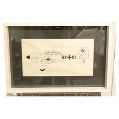 Vintage 3 x WW2 Plane Ink Drawing