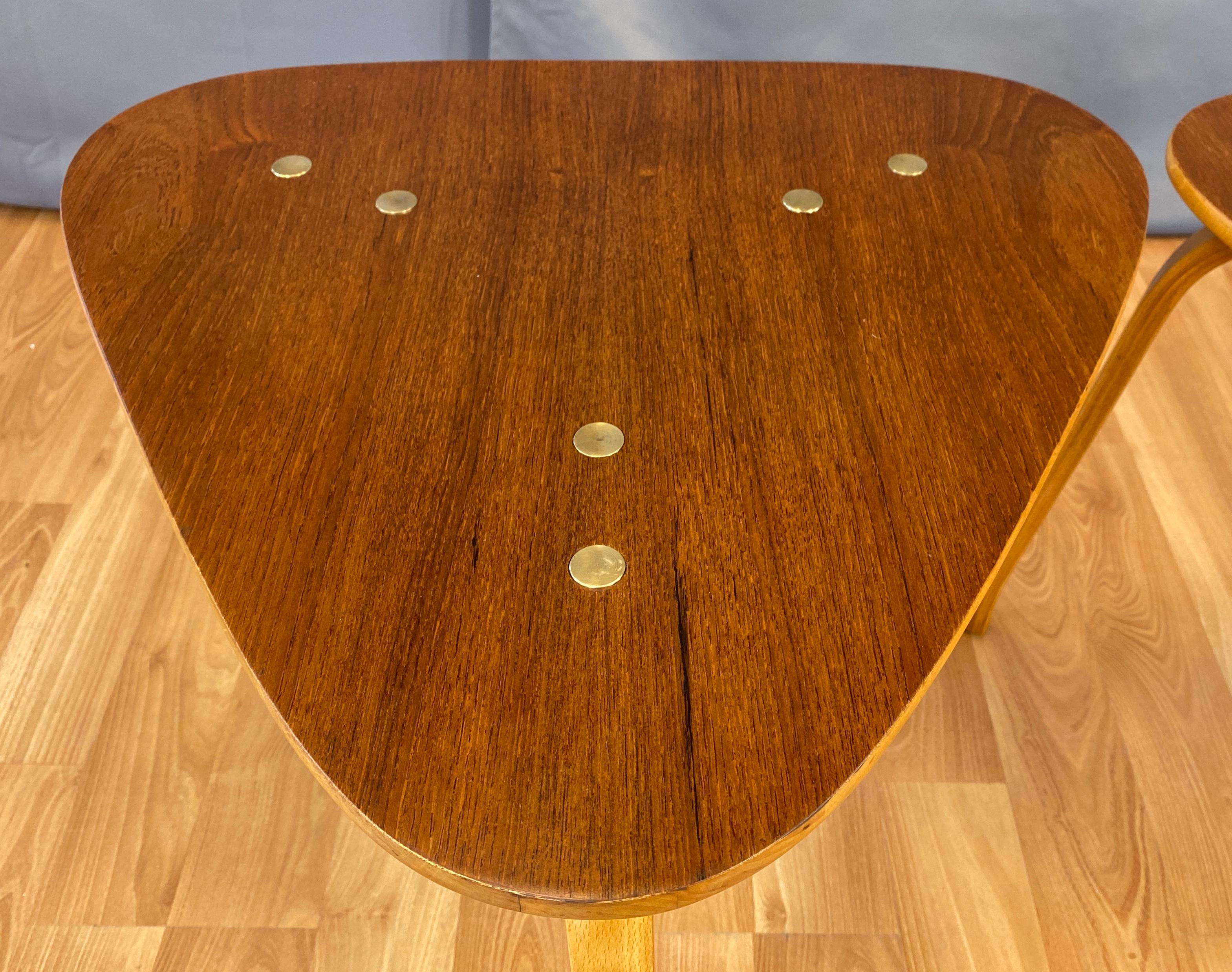 Scandinavian Modern 3 Yngve Ekström Designed for DUX, Guitar Pick Tables Sweden For Sale