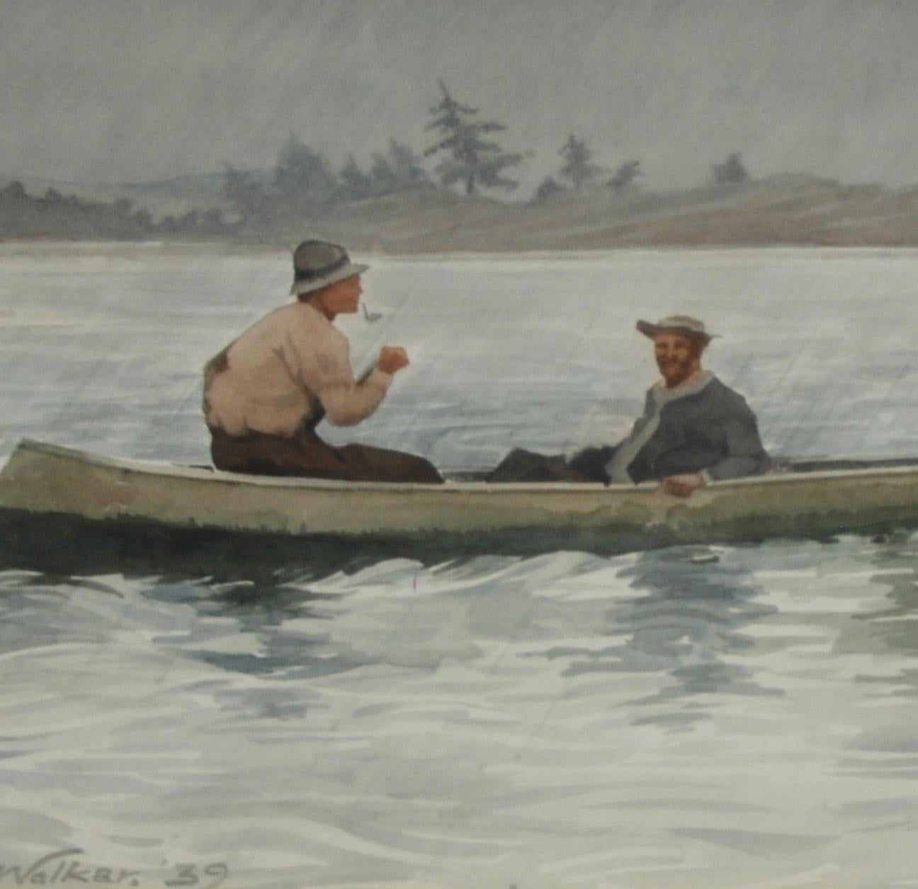 American Classical 1939 Watercolor by FR Walker in the Manner of Winslow Homer For Sale