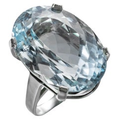 Aquamarine Ring Light Blue 30 Carats