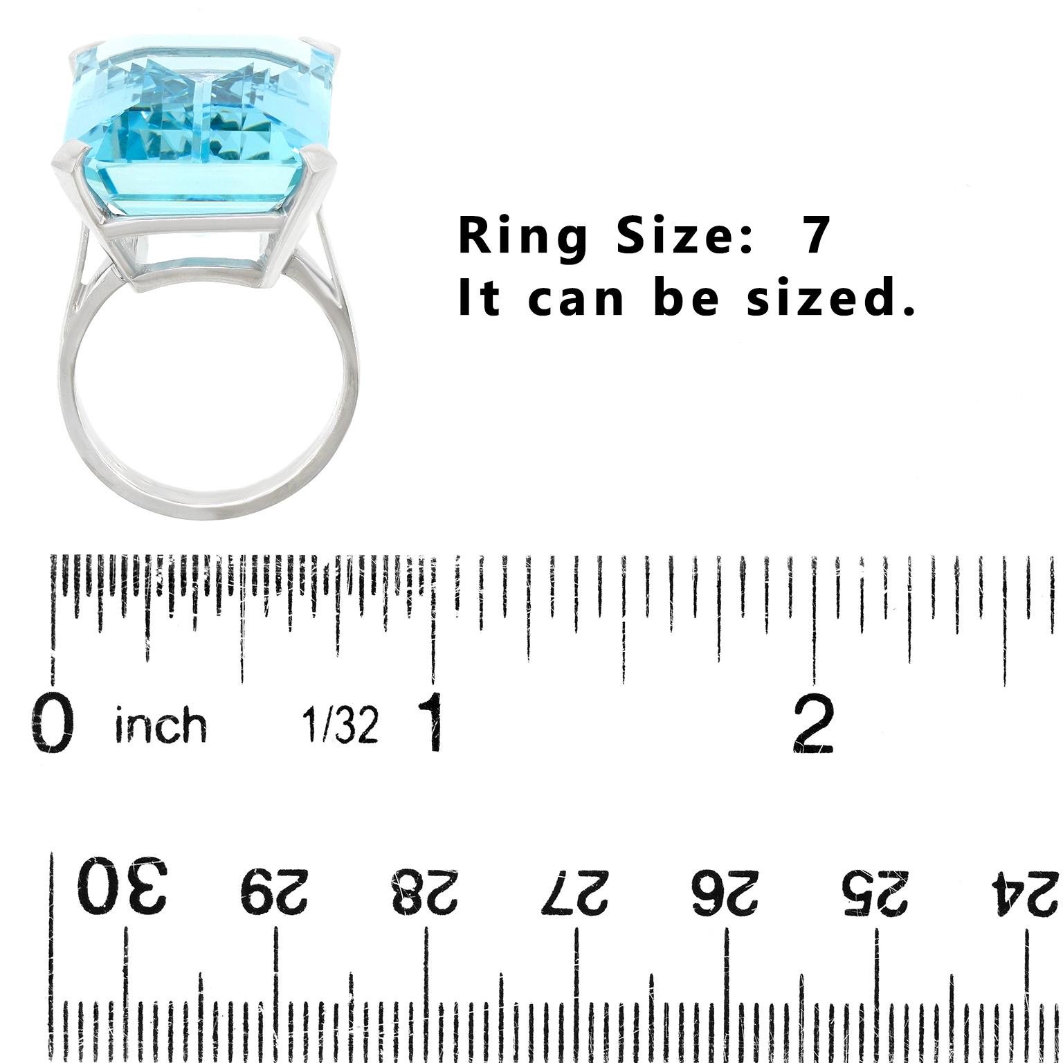 30 Carat Aquamarine Ring  GIA For Sale 1