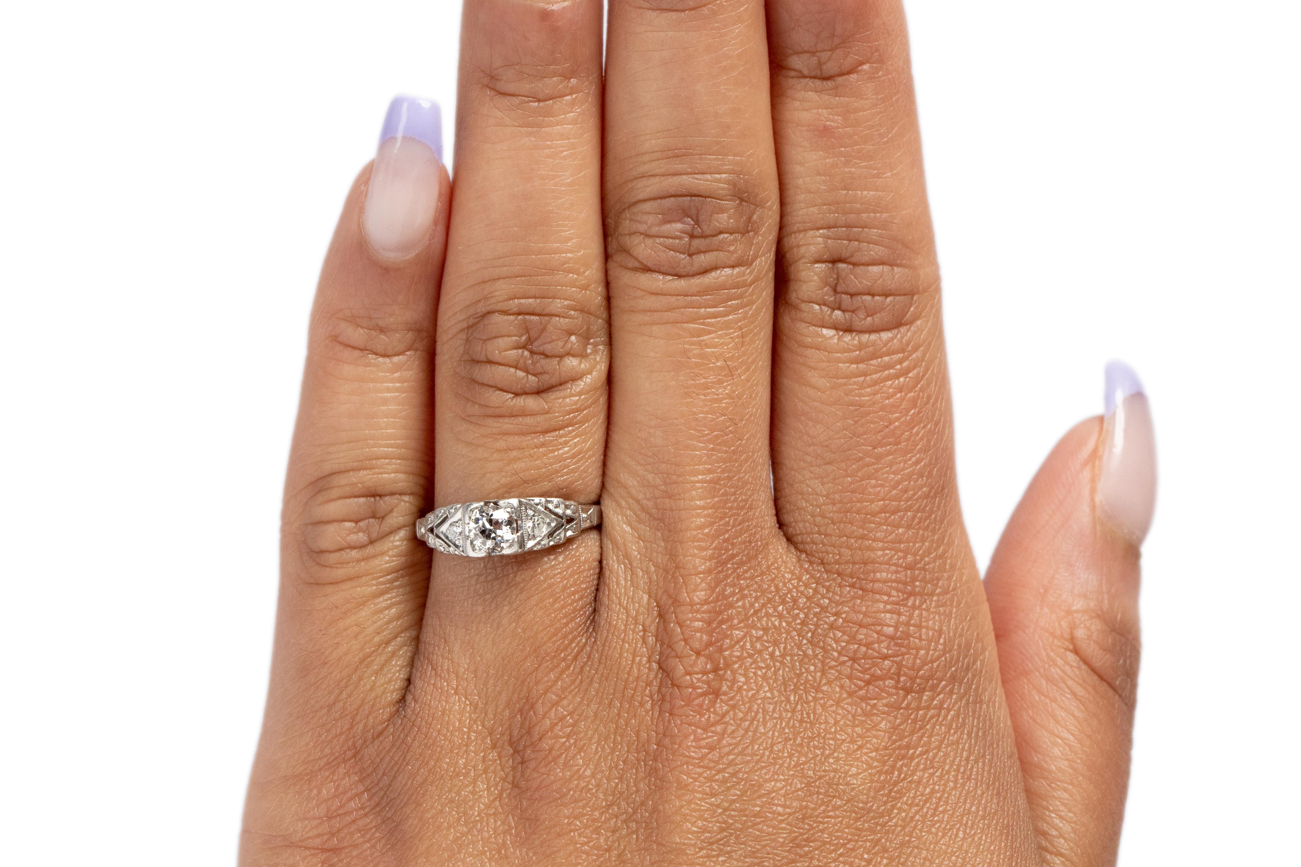0,30 Karat Art Deco Diamant Platin Verlobungsring im Zustand „Gut“ im Angebot in Hicksville, NY