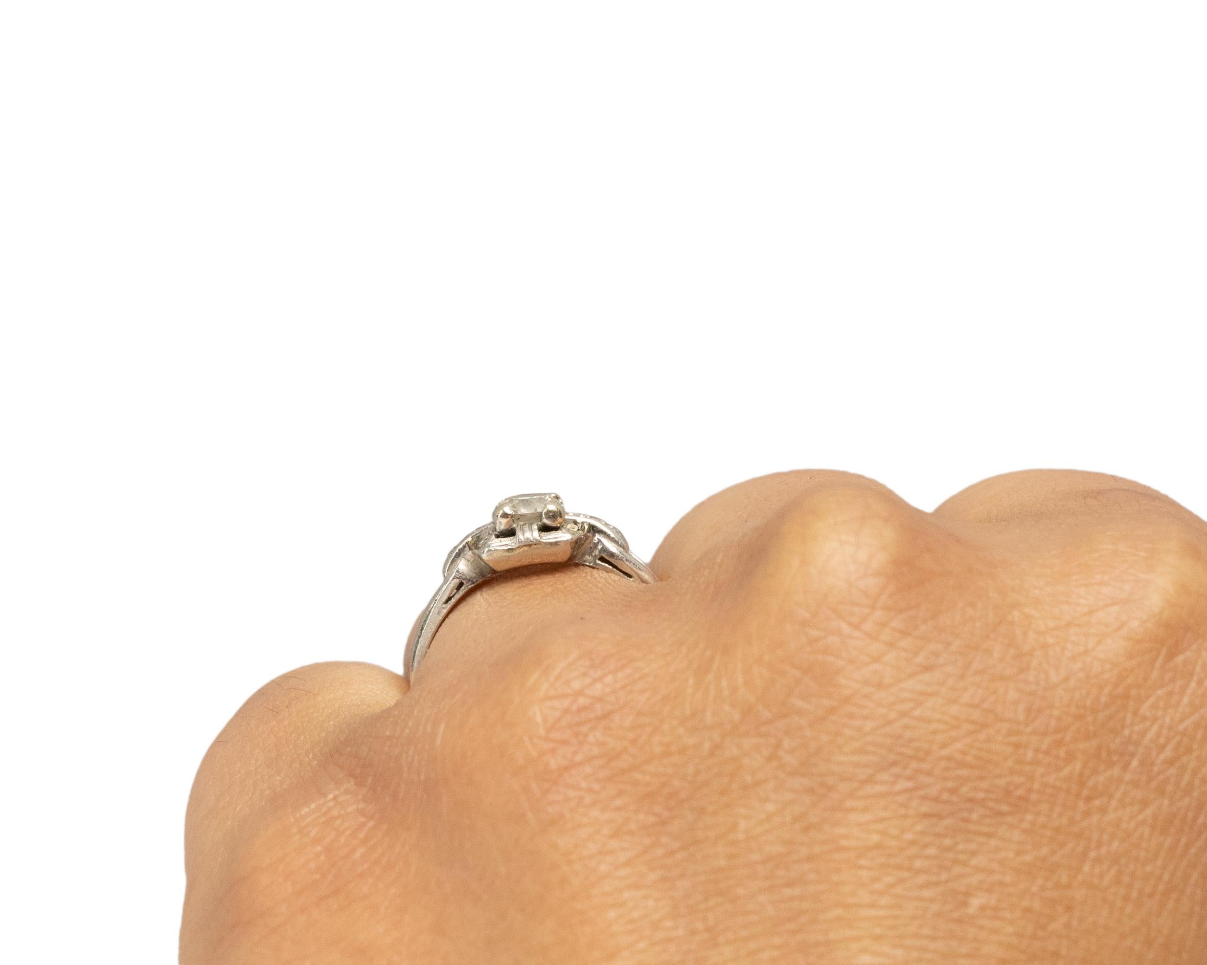 Old European Cut .30 Carat Art Deco Diamond Platinum Engagement Ring For Sale