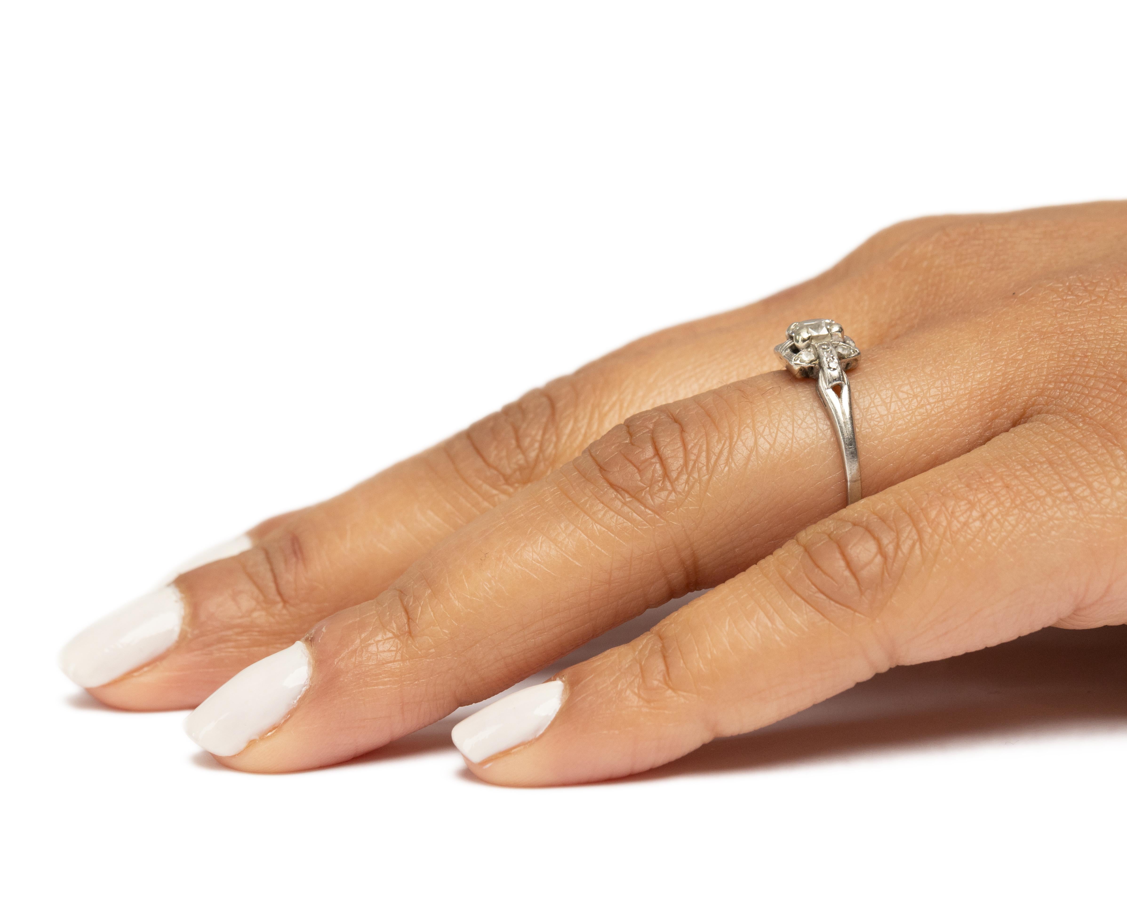 .30 Carat Art Deco Diamond Platinum Engagement Ring In Good Condition For Sale In Atlanta, GA