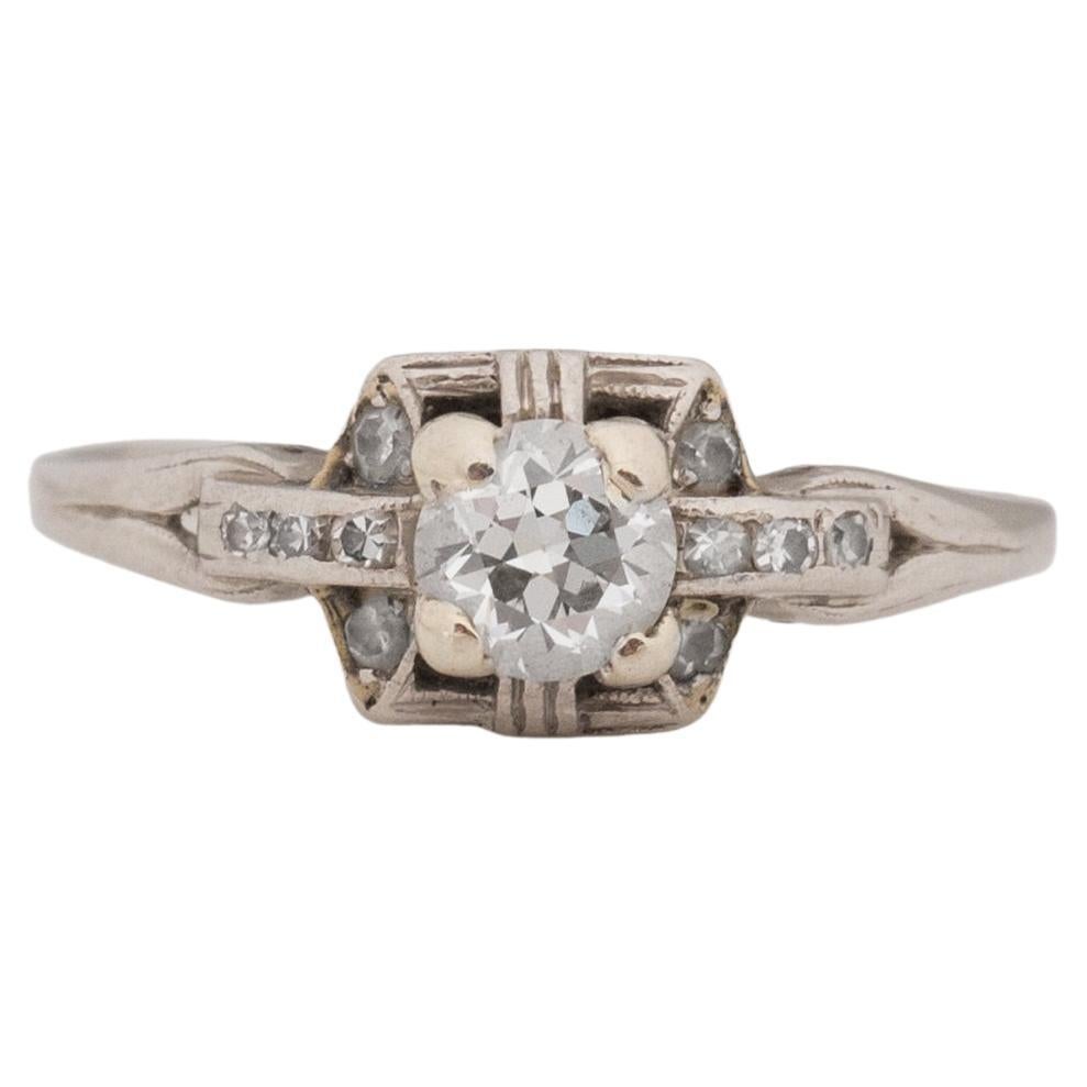 .30 Carat Art Deco Diamond Platinum Engagement Ring For Sale