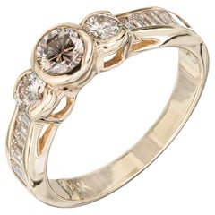 .30 Carat Brown Diamond Yellow Gold Engagement Ring