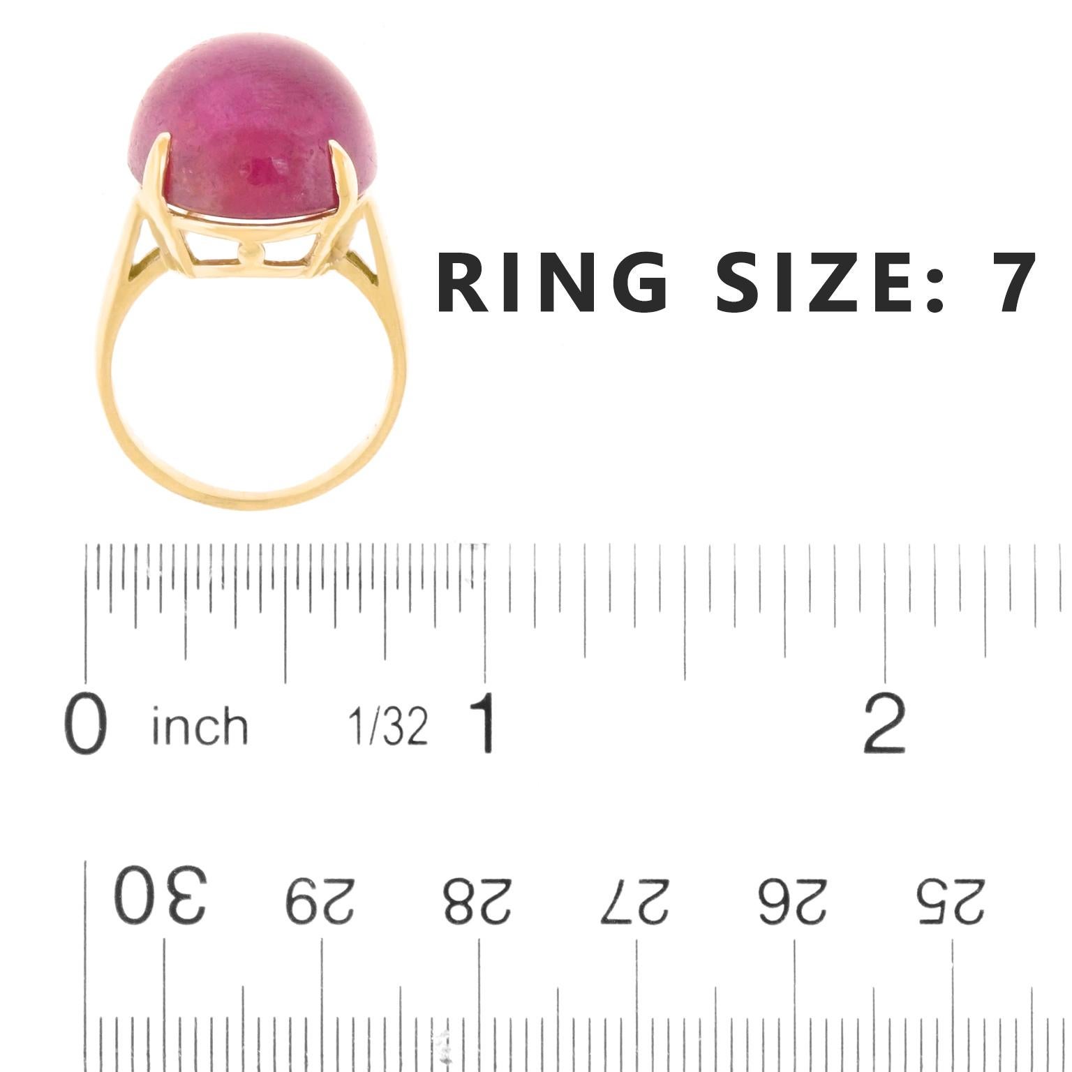 30 Carat Cabochon Ruby Ring 1