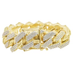 30 Karat Diamant 14K Gelbgold Miami Cuban Gliederkette Armband