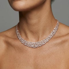 30 Carat Diamond 18K Gold Cluster Necklace