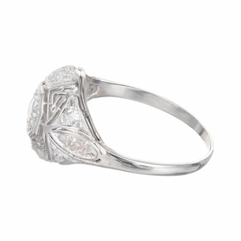 .30 Carat Diamond Art Deco Filigree Platinum Engagement Ring For Sale ...