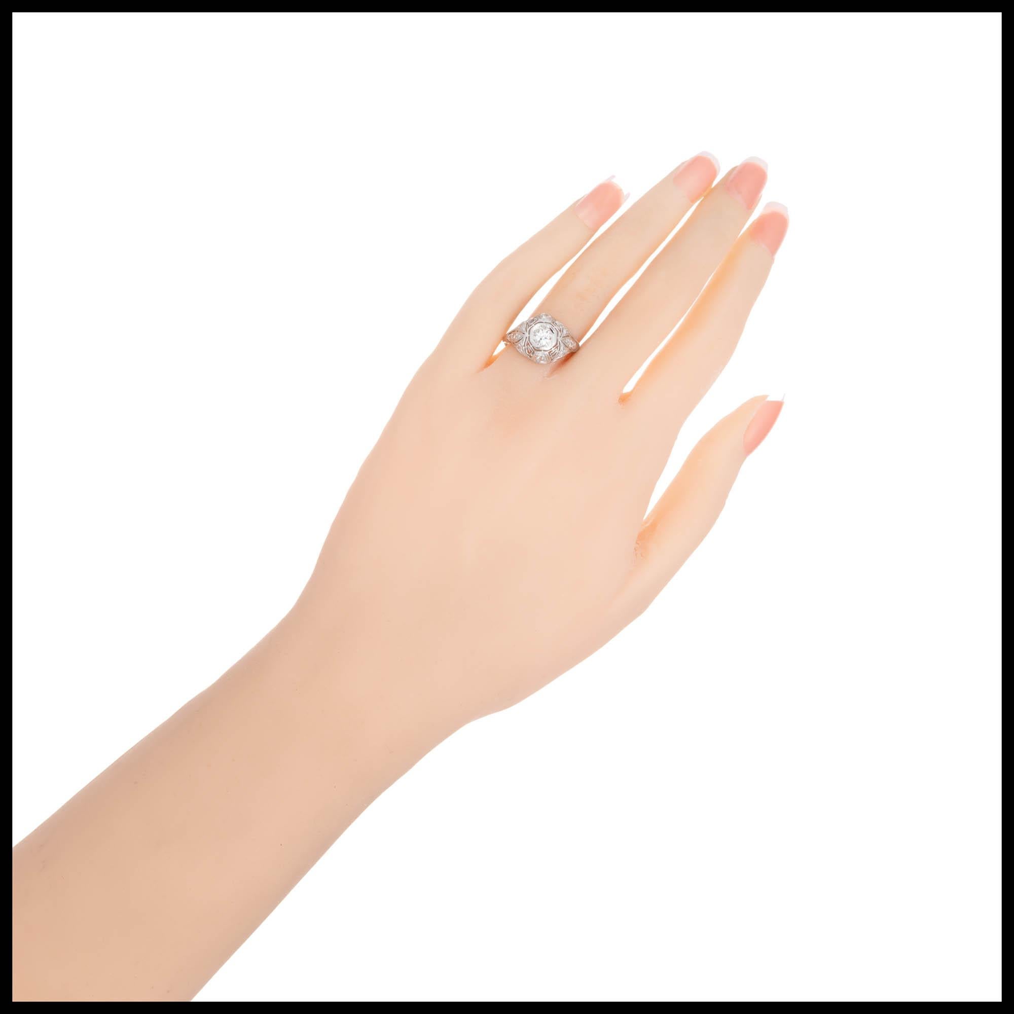 .30 Karat Diamant-Verlobungsring aus filigranem Platin im Art déco-Stil Damen im Angebot