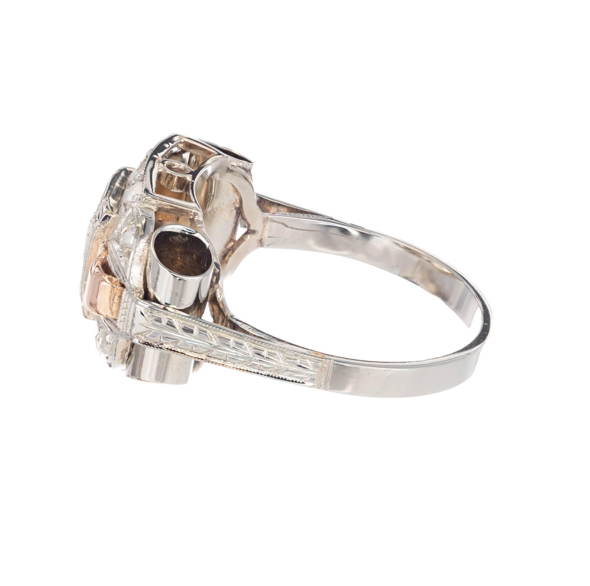 .30 Carat Diamond Art Deco White Rose Gold Engagement Ring In Good Condition For Sale In Stamford, CT