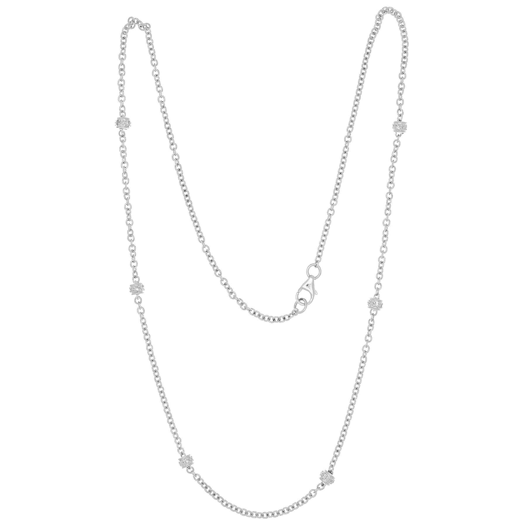 Collier en or blanc avec diamants de 0,30 carat au mètre