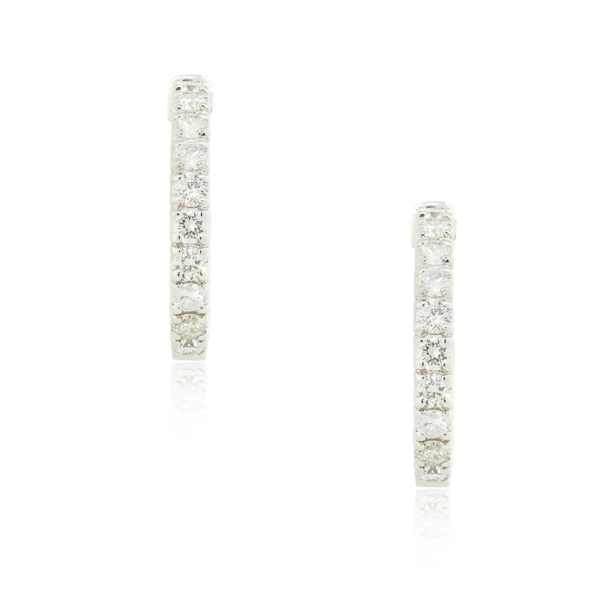 Material: 14k White Gold
Stone/Diamond Details: Approx. 3.0ctw of Diamonds. Diamonds are H/I in color and SI in clarity
Total Weight: 5.6dwt 
Earring Backs: Latch Backs
Additional Details: This item comes with a presentation box!
SKU: A30315652