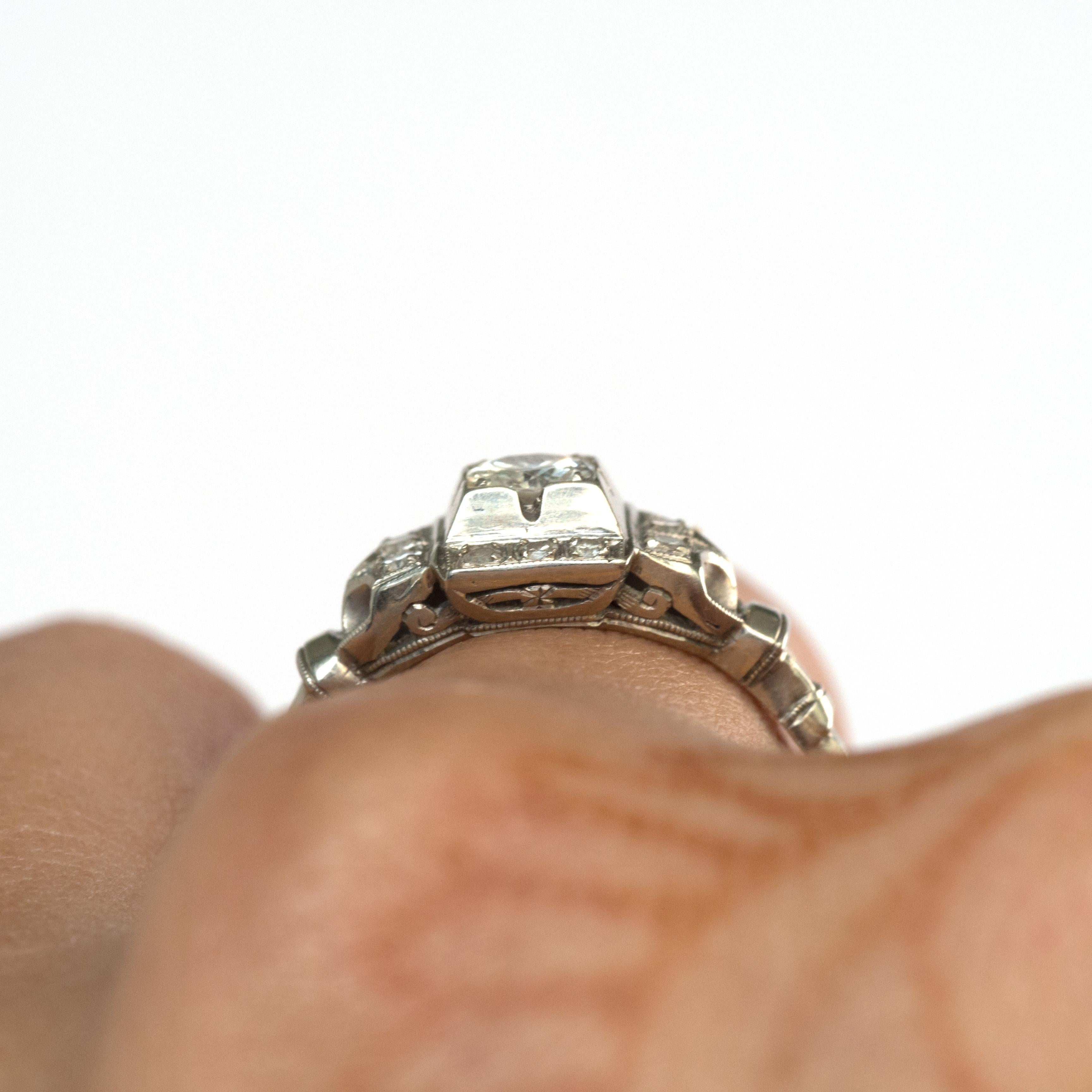 Women's or Men's .30 Carat Diamond Platinum Engagement Ring For Sale