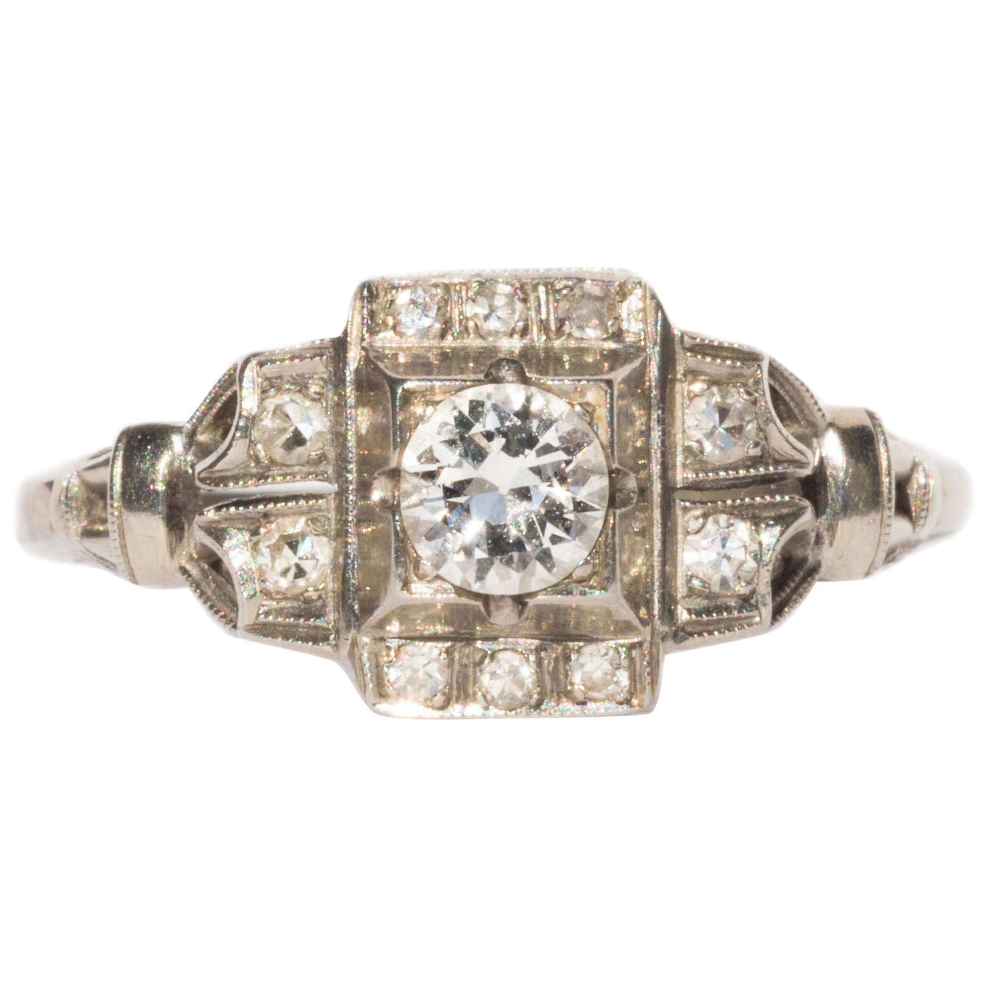 Anillo de compromiso de platino con diamantes de 30 quilates