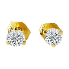 30 Carat Diamond Stud Earrings 14K Yellow Gold