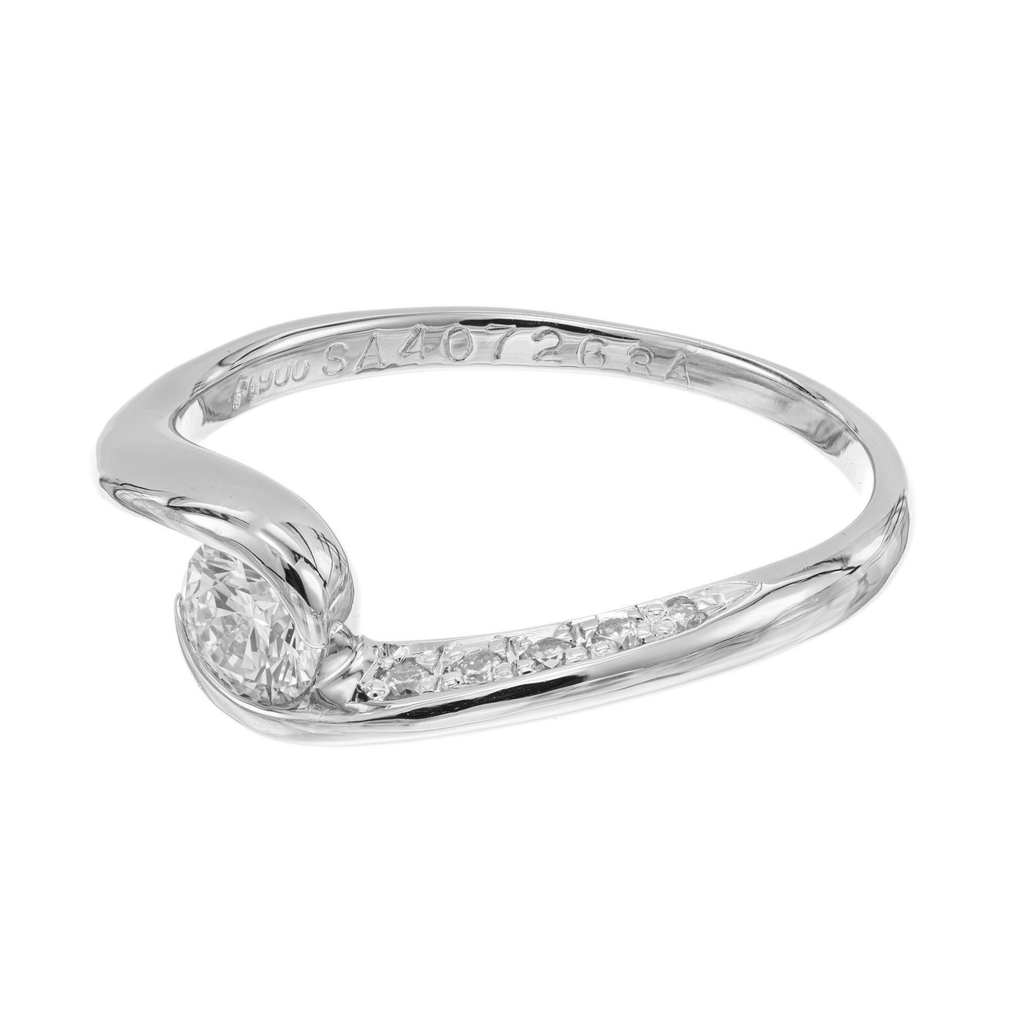 .30 Karat Diamant Wirbel Platin Verlobungsring (Rundschliff) im Angebot