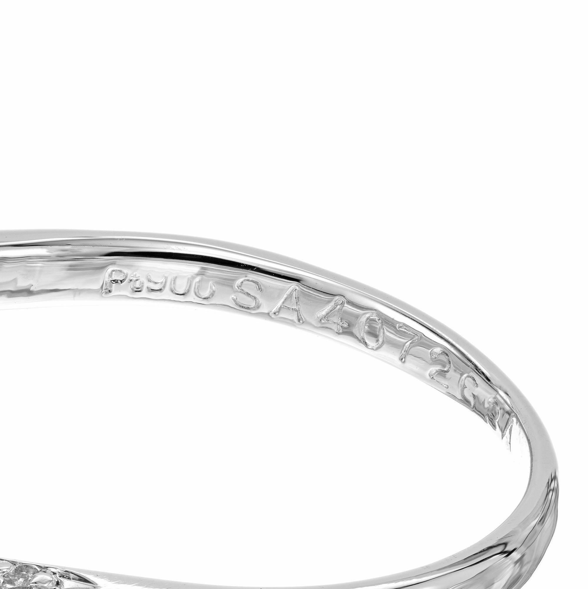 Round Cut .30 Carat Diamond Swirl Platinum Engagement Ring For Sale