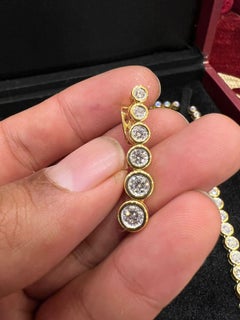 30 Carat Diamond Tennis Set Includes Necklace, Bracelet, Earrings 18K Gold