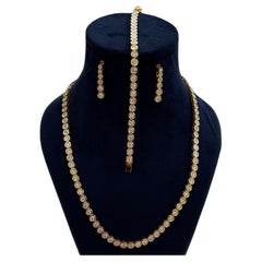 30 Carat Diamond Tennis Set Includes Necklace, Bracelet, Earrings 18K Gold