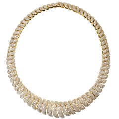 30 Karat Diamant-Wellen-Motiv-Halskette