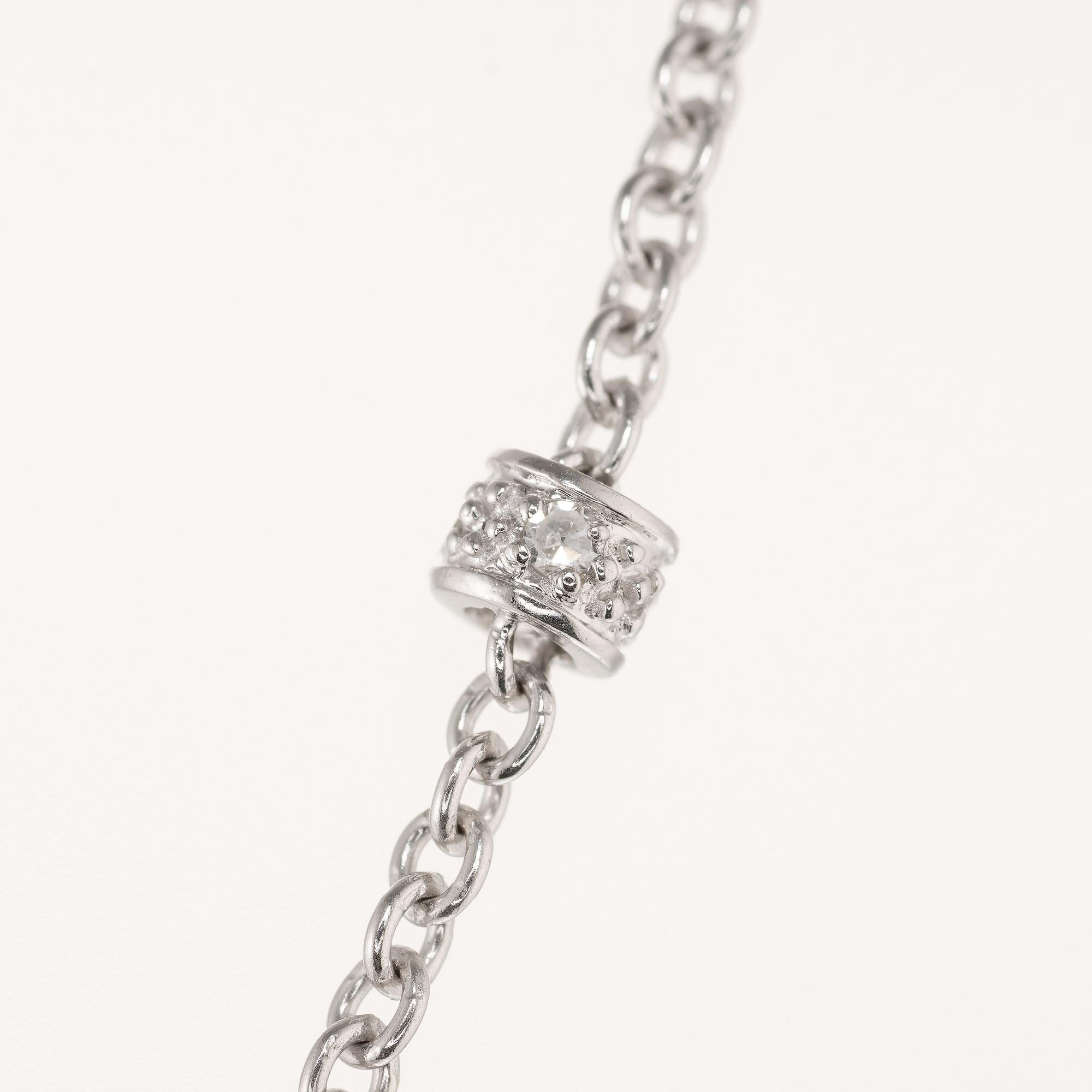 Round Cut .30 Carat Diamond White Gold by the Yard Necklace