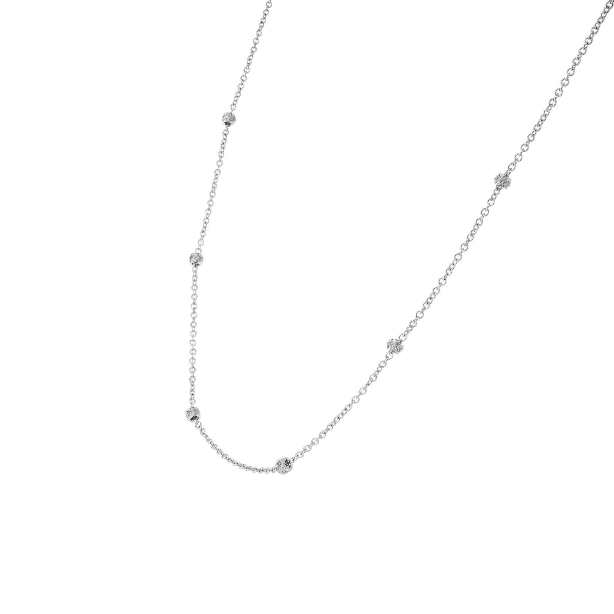 Women's .30 Carat Diamond White Gold Diamond by the Yard Necklace For Sale