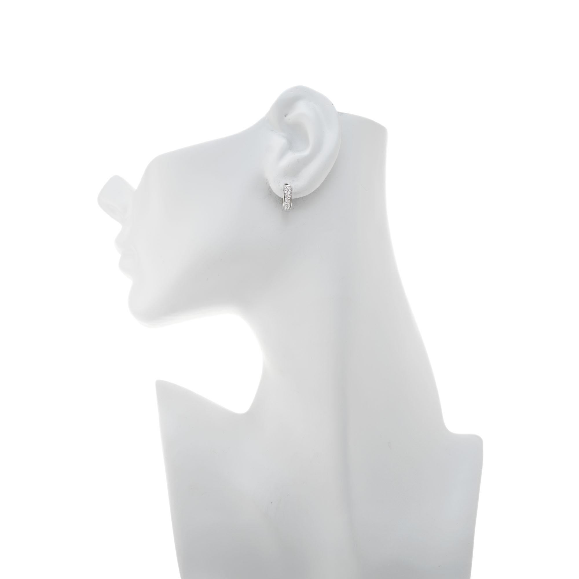 Women's .30 Carat Diamond White Gold Huggie Hoop Earrings