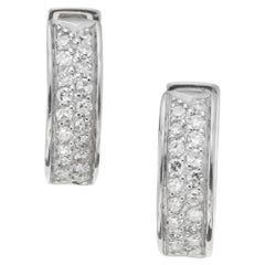 .30 Carat Diamond White Gold Huggie Hoop Earrings