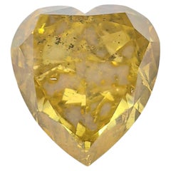 3.0 Carat IGI Certified Natural Fancy Brownish Yellow Heart Shape Loose Diamond