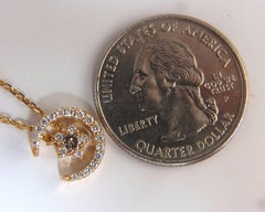 .30 Carat Islam Crescent Star Necklace 18 Karat