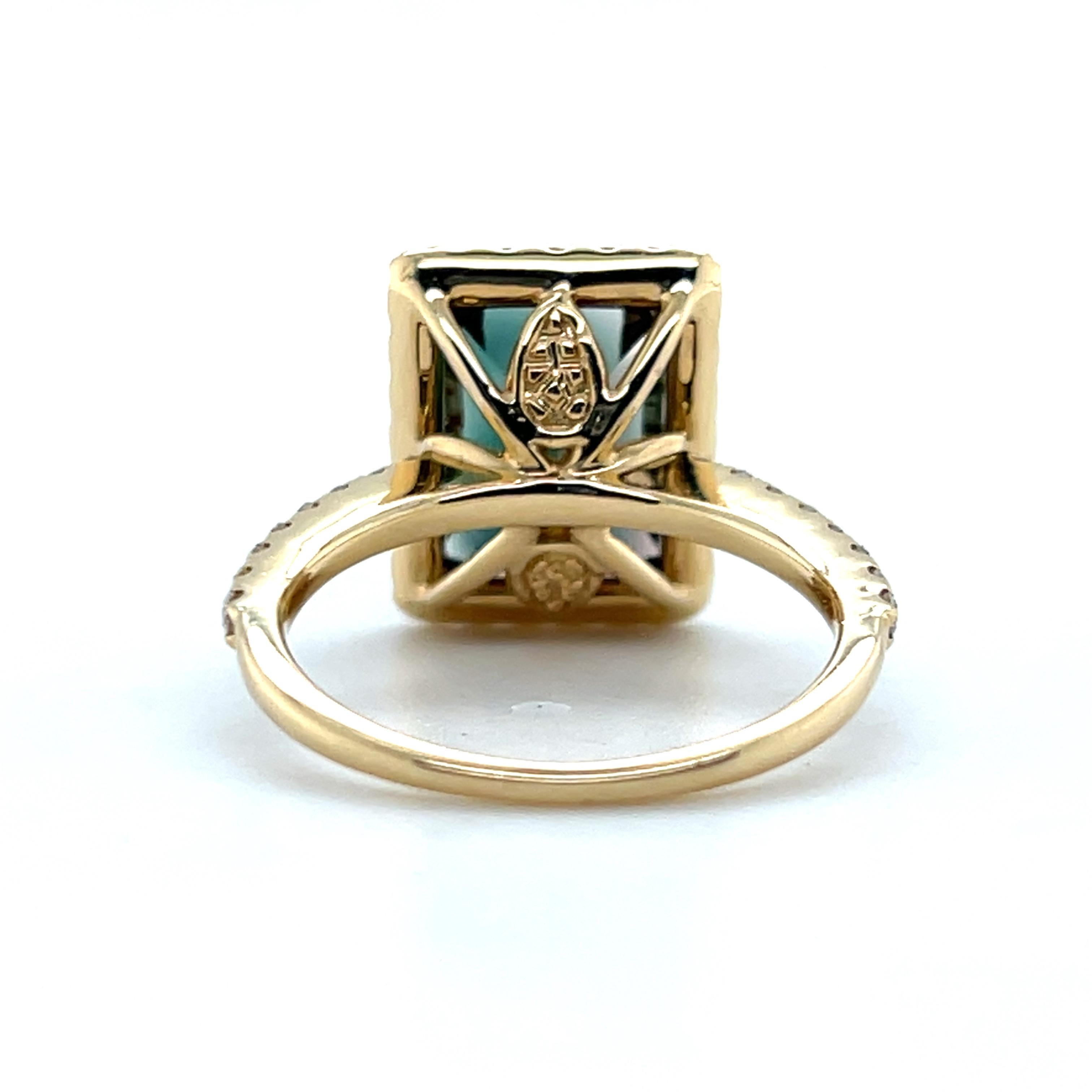 Anello Cocktail con Labradorite Feldspato e Diamante in Oro Giallo 14k da 3,0 Carati in vendita 4
