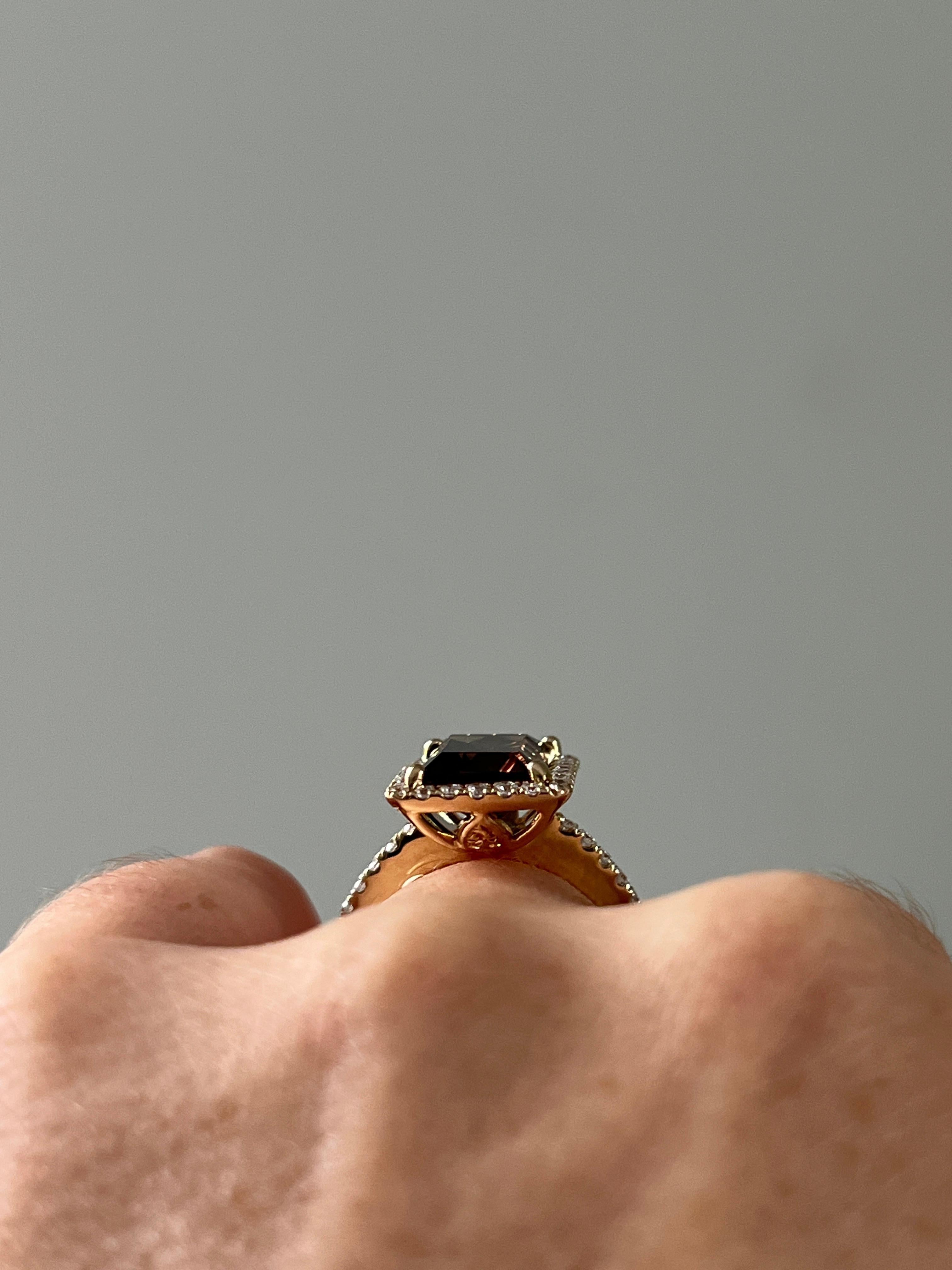 Anello Cocktail con Labradorite Feldspato e Diamante in Oro Giallo 14k da 3,0 Carati in vendita 8