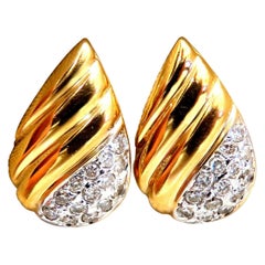 .30 Carat Natural Diamond Tear Drop Earrings 14 Karat