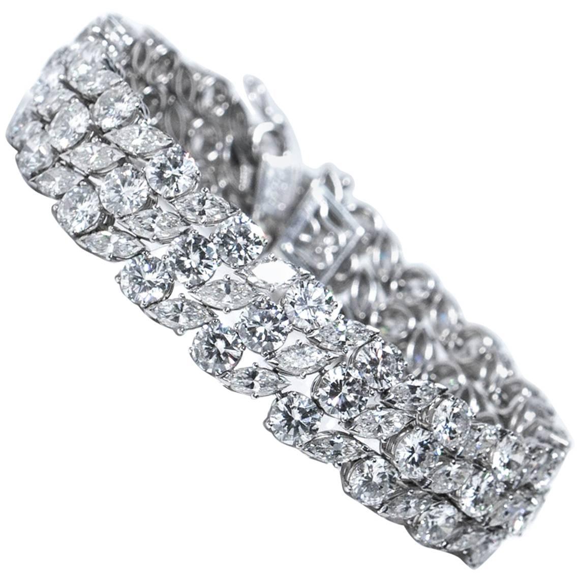 30 Carat of Diamonds Platinum Bracelet