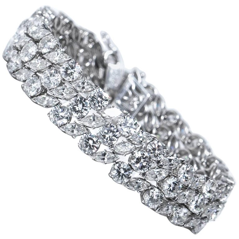 30 Carat of Diamonds Platinum Bracelet at 1stDibs 30 carat diamond