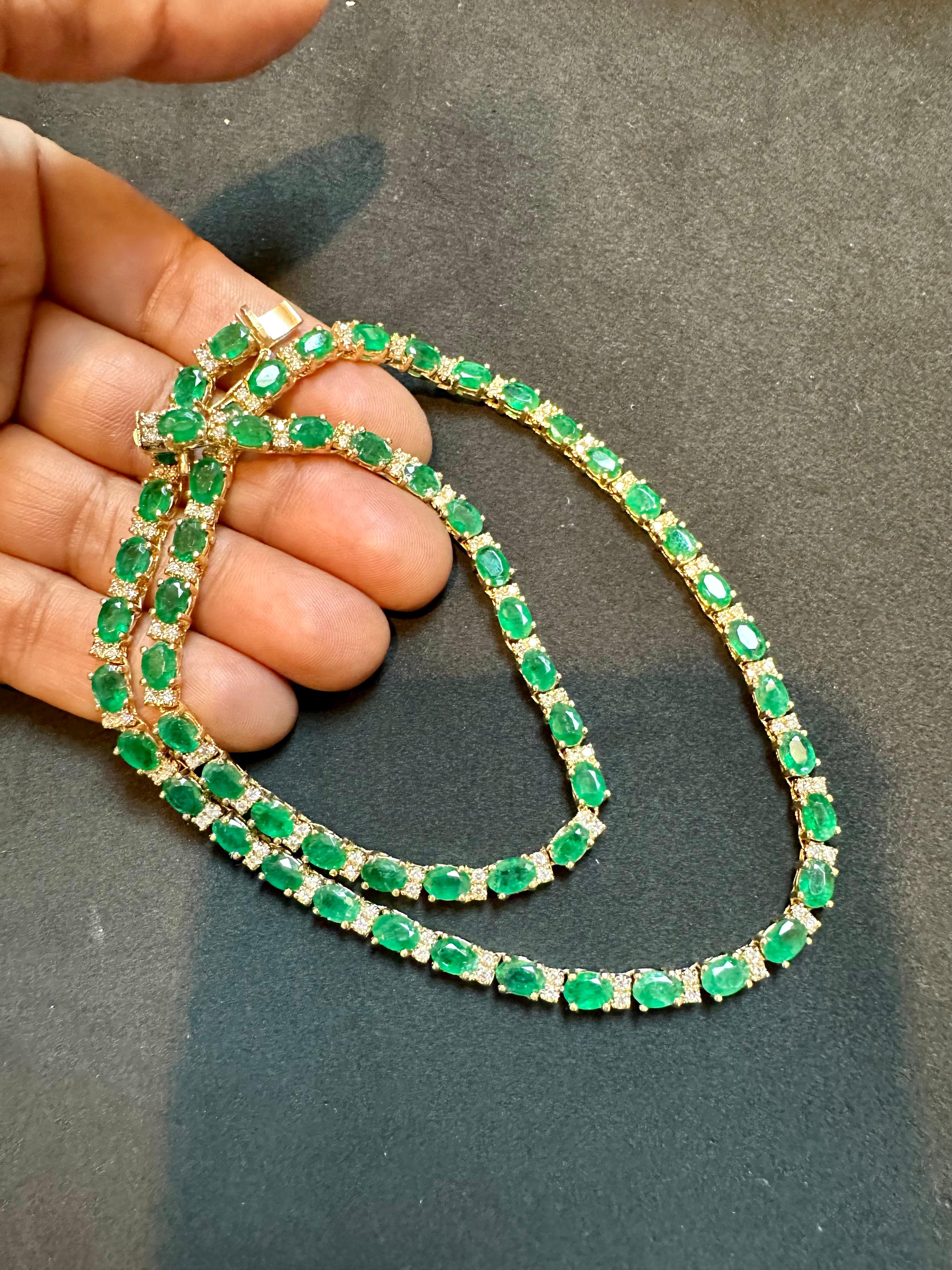 emerald tennis necklace