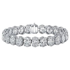 30 Carat Oval Diamond Platinum Bracelet