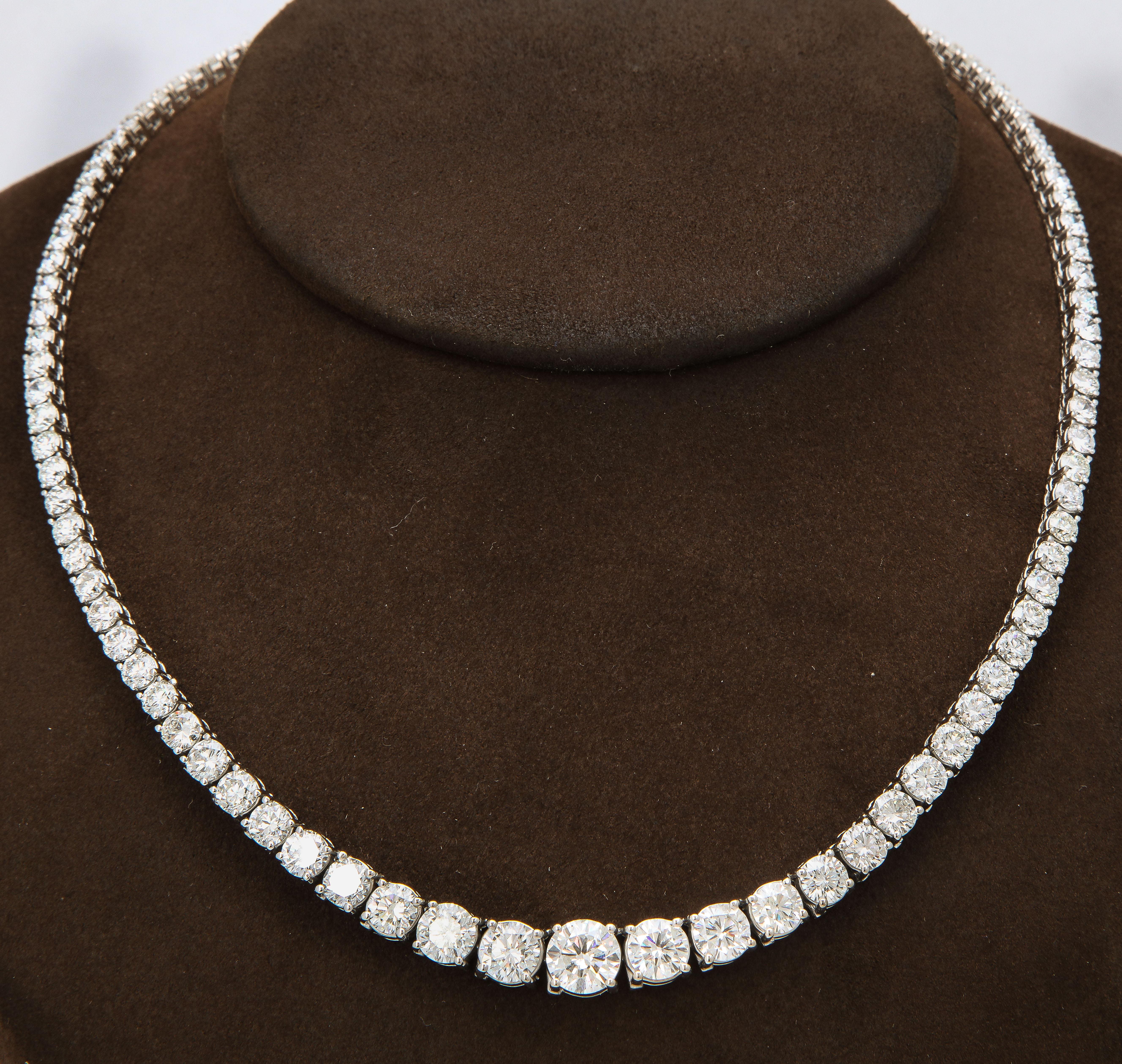 30 Carat Riviera Tennis Necklace  For Sale 2