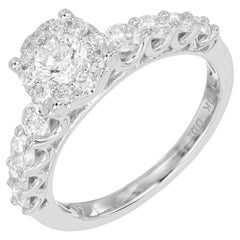 .30 Carat Round Brilliant Cut Diamond Halo White Gold Engagement Ring