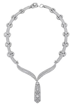 30 Carat Round Diamond Link Drop Necklace